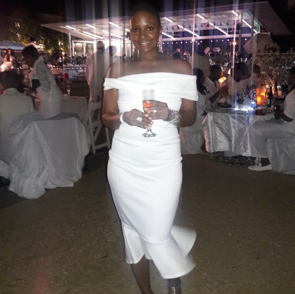 Elegant ruffled off the shoulder dress